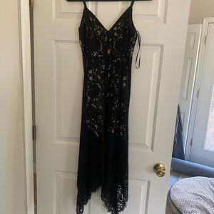 Lulus "one wish" black midi dress